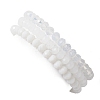 3Pcs Faceted Imitation Jade & Opaque Glass Rondelle Beaded Stretch Bracelets for Women BJEW-JB12563-07-5