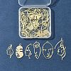 24Pcs 6 Styles Alloy Open Back Bezel Pendants FIND-FS0003-36-6