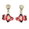 Glass Seed Bead Dangle Stud Earrings EJEW-MZ00283-02-1