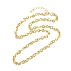 Brass Textured Cable Chain Necklaces NJEW-A042-12G-02-5