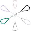 Gorgecraft 6Pcs 6 Colors Glass & Rhinestone Beaded Phone Hand Strap Chains AJEW-GF0008-56-1