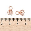Flower Rack Plating Brass Filigree Bead Cap Bails KK-L102-27RG-3