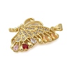 Butterfly Brass Micro Pave Cubic Zirconia Pendants KK-M319-11G-2