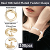 Brass Twister Clasps KK-BBC0025-17B-G-2