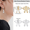 Beebeecraft 12Pcs 2 Colors Brass with Clear Cubic Zirconia Charms ZIRC-BBC0002-64-2