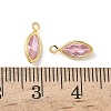Brass Micro Pave Cubic Zirconia Horse Eye Charms KK-Z136-32G-02-3