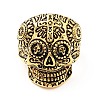 316 Stainless Steel Skull with Cross Finger Ring RJEW-C030-02D-AG-2