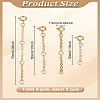 6Pcs 3 Styles Brass Cable Chain Chain Extender FIND-LP0003-51G-2