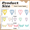 11Pcs 3 Styles Heart & Butterfly Spray Painted Iron Snap Hair Clip for Girls PHAR-LP0002-03-2