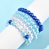 100Pcs 4 Colors Spray Painted ABS Plastic Imitation Pearl Beads OACR-FS0002-09B-3