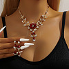 Alloy Rhinestone Stud Earrings & Necklaces Sets for Women WGAAFBB-03-1