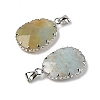 Natural Flower Amazonite Pendants G-H086-01P-03-2