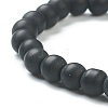 Matte Round Glass Beads Stretch Bracelets for Teen Girl Women BJEW-A117-B-23-3