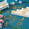  26Pcs 13 Styles Castle & Star Wing & Dress & Heart Alloy Open Back Bezel Pendants FIND-TA0002-93-13