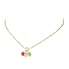 3 Cube Faceted Glass Pendant 304 Stainless Steel Cable Chain Necklaces for Women NJEW-JN05711-02-1