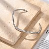 304 Stainless Steel Cuff Bangles for Women BJEW-B108-11P-2