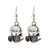 Alloy Skull with Rose Dangle Earrings EV2846-5