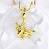 Brass Unicorn Pendant Necklaces for Women NJEW-C071-04G-2