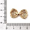 Brass Micro Pave Clear Cubic Zirconia Fold Over Clasps KK-C075-34G-3