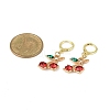 Cherry Alloy Rhinestone Dangle Hoop Earrings EJEW-JE06359-4