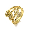 Brass with Cubic Zirconia Rings RJEW-B057-04G-02-1