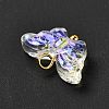 Electroplate Transparent Glass Pendants X1-PALLOY-JF00903-7