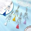Natural & Dyed Malaysia Jade Bead & Alloy Pendant Decoration HJEW-JM02937-S-1