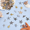 80Pcs 10 Styles DIY Starfish Tibetan Style Alloy Pendants & Links Connector Charms Findings Kits FIND-HY0004-63-4