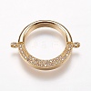 Brass Micro Pave Cubic Zirconia Links ZIRC-G139-37G-1