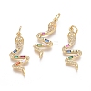 Brass Micro Pave Cubic Zirconia Pendants LS-ZIRC-G152-29G-1