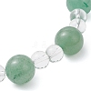 Natural Green Aventurine & Synthetic Quartz Crystal Round Beaded Stretch Bracelets BJEW-JB12246-03-4