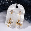 Brass Dangle Stud Earrings EJEW-R014-06G-3