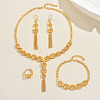 Vintage Alloy Hollow Geometric Tassel Bracelets & Earrings & Necklaces & Rings Sets for Women EH2785-5