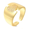 Brass Micro Pave Clear Cubic Zirconia Open Cuff Rings for Women RJEW-M021-05G-3