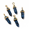 Synthetic Blue Hubei Turquoise Pointed Pendants G-K329-07G-1