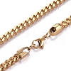 Men's 304 Stainless Steel Diamond Cut Cuban Link Chain Necklaces NJEW-G340-10G-02-1