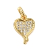 Rack Plating Brass & Clear Cubic Zirconia Pendants KK-S372-30G-1