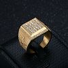 304 Stainless Steel Micro Pave Cubic Zirconia Finger Rings for Men FS-WG6EF44-02-1