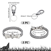 Wolf Alloy Wheat Chain Bracelets & Skull Stainless Steel Keychain Clasps Sets SJEW-GA0001-04-2