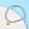 Brass Oval Charms Bracelets BJEW-B148-03A-02-2