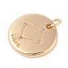 Brass with Clear Cubic Zirconia Pendants LS-KK-N256-24G-G-2