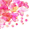 100Pcs 4 Styles Gradient ABS Plastic Imitation Pearl Beads & Transparent Acrylic Beads Sets KY-TA0001-31-2