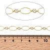 Handmade Brass Pave Clear Cubic Zirconia Oval Link Chains CHC-G027-02LG-3