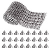 1 Yard 12-Row Resin Spike Stud Cone Flatback Punk Rock Trim Mesh Bead Craft FIND-TA0006-73A-1