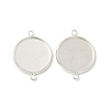 Flat Round Brass Connector Cabochon Settings X-KK-K414-13B-S-1