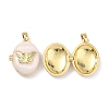 Brass Enamel Photo Locket Pendants KK-L277-01G-2