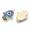 Printed Light Gold Tone Alloy Pendants ENAM-N056-206O-1