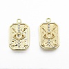 Brass Micro Pave Clear Cubic Zirconia Pendants KK-C006-02G-2