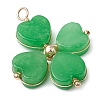 Natural Howlite/Green Aventurine/Malaysia Jade/Rose Quartz/Synthetic Turquoise Clover Pendants PALLOY-JF03181-4