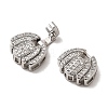 Brass Micro Pave Clear Cubic Zirconia Fold Over Clasps KK-C075-34P-2